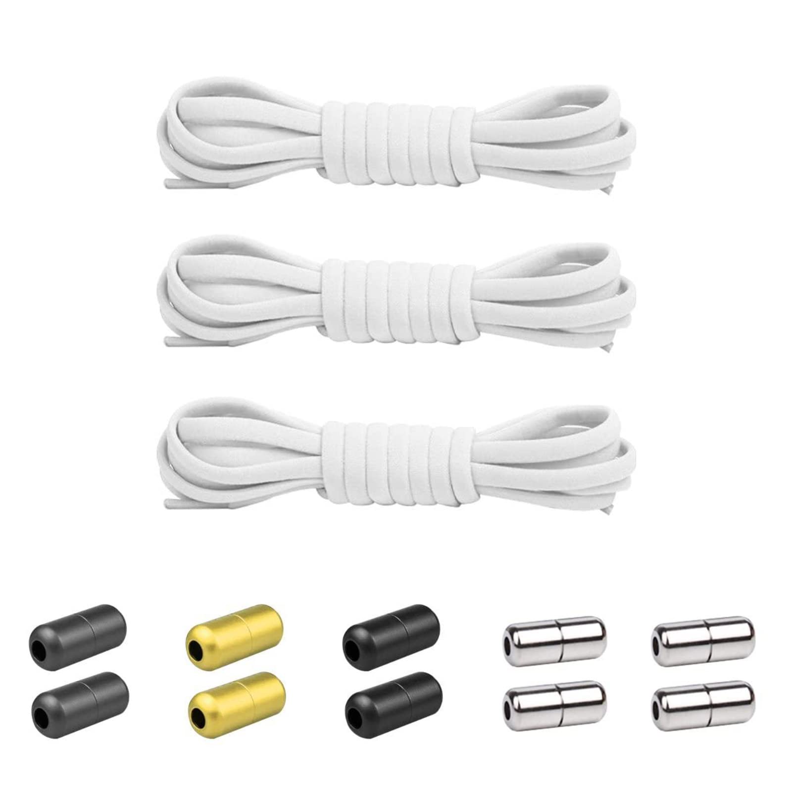 Amazon.co.jp: 結ばない靴ひも フラット靴紐 3足セット伸縮性